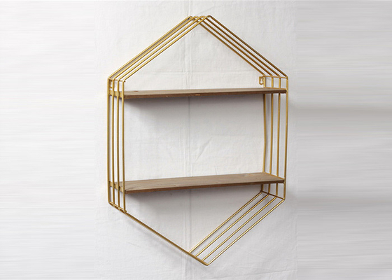 Multifunction Storage Metal And Wood Display Shelves